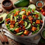 🥗 Roasted Sweet Potato & Black Bean Salad with Lime-Cilantro Vinaigrette