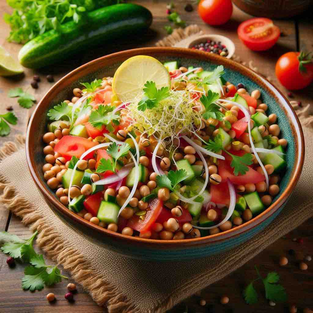 Refreshing Sprouted Moong Bean Salad- High-Protein and 15 Minutes