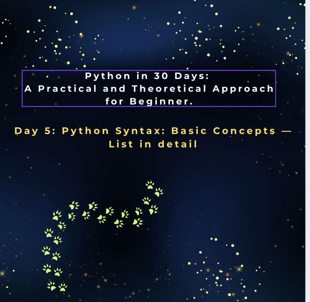 Day 5: Python Syntax: Basic Concepts — List in detail